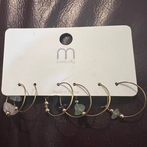 Melody Hoop Stone Earrings